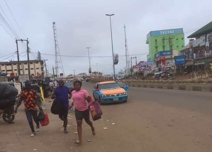 Deserted street in Akure