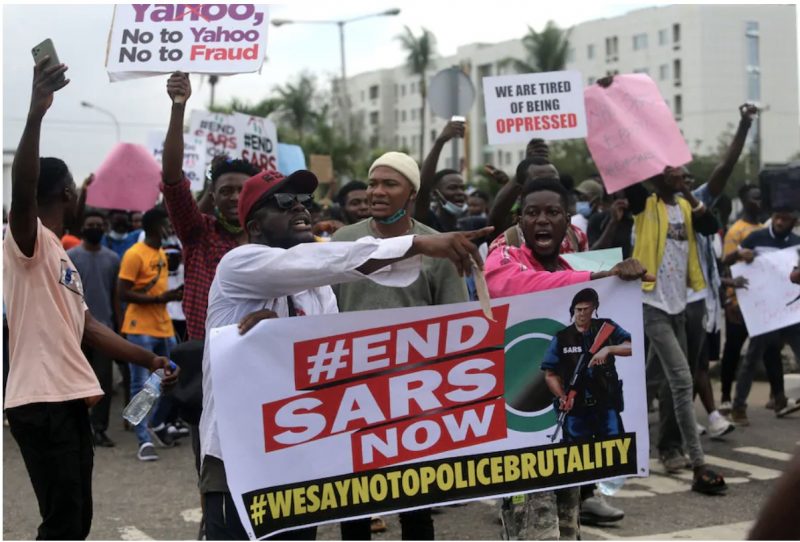 #EndSARS protesters in Abuja