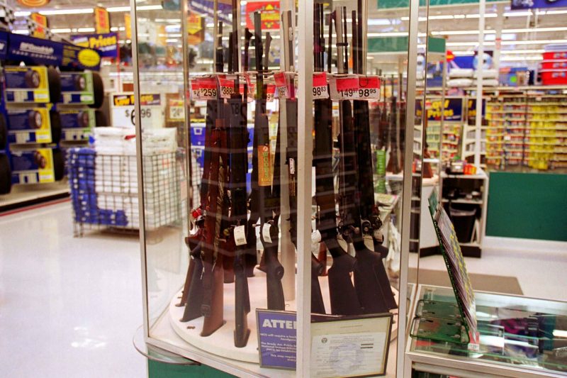 Guns in a Walmart store