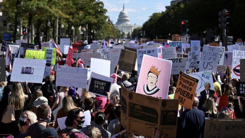 Protesters in Washington D.C. over Trump’s Supreme Court nominee Barrett