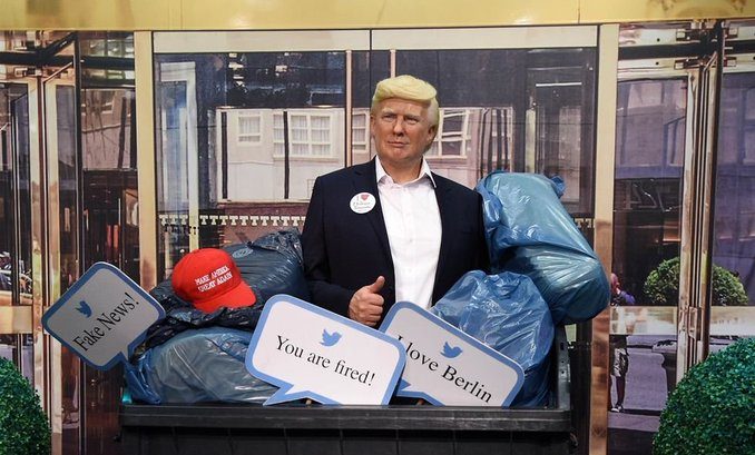 Trump wax work effigy dumped in Berlin