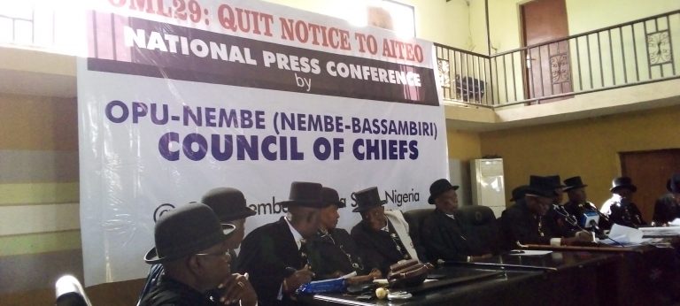 Chiefs of Opu-Nembe community in Bayelsa give Aiteo quit notice