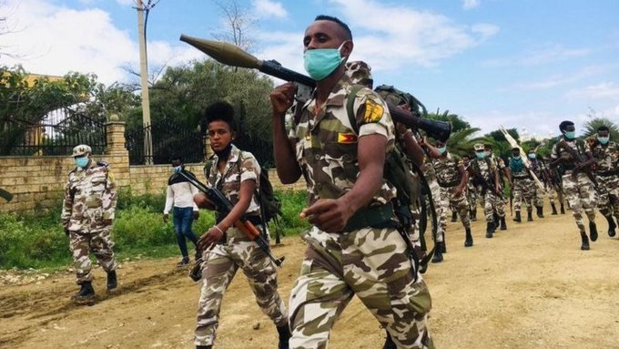 Ethiopian soldiers in Tigray