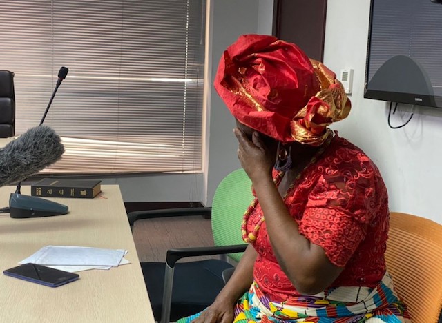 Mother of Ndukwe Ezekwe in tears at the SARS enquiry in Lagos