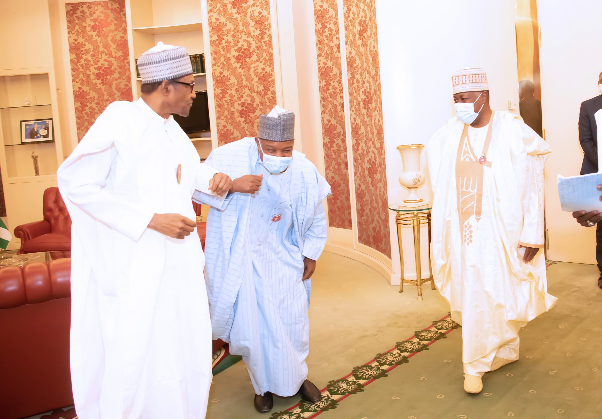 PRESIDENT BUHARI RECEIVES APC CHAIR CARETAKER AND TWO OTHERS 0A