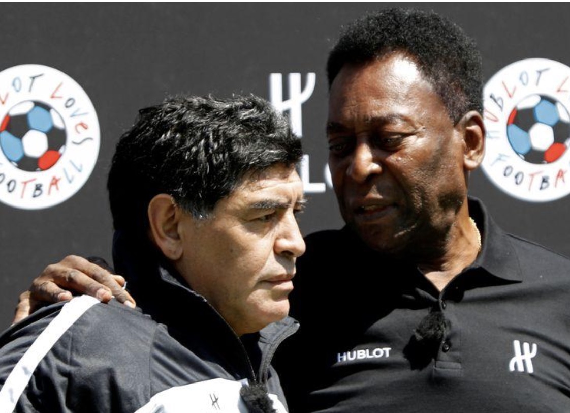 Pele and Maradona in 2016
