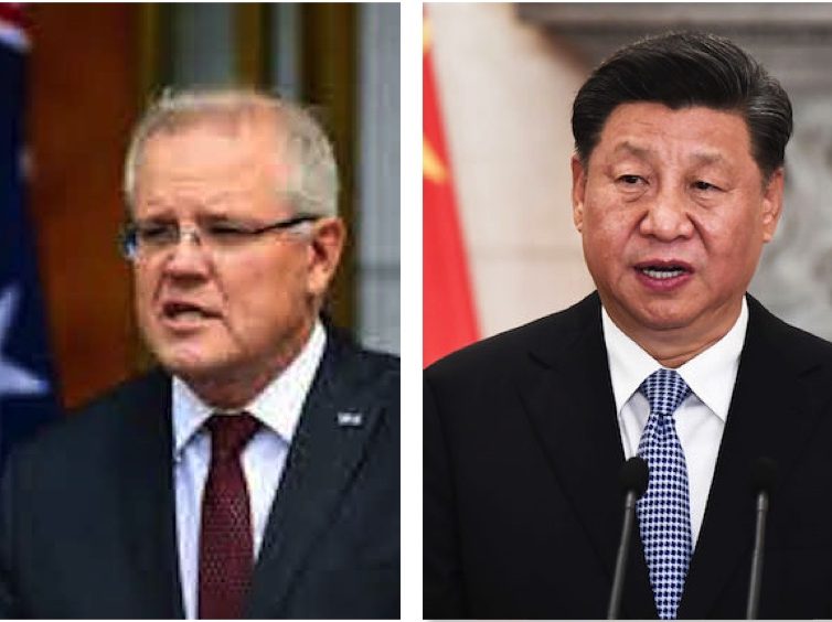 Prime minister of Australia Scott Morrison and China’s leader Xi Jinping