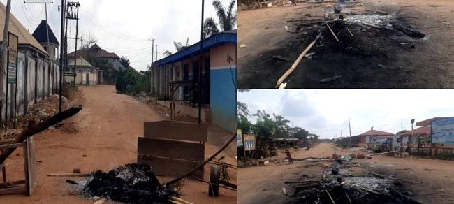 Combo photo shows the trail of destruction in the Akure communities