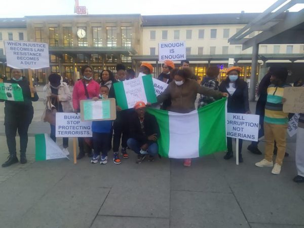 File Photo: Nigerians in Germany protesting in October