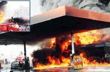 Fire gut petrol station