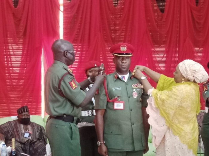 Buratai decorates one of the newly promoted Major-generals