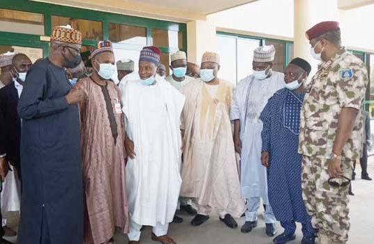 Masari, 5th from right with FG deleation. Reveals 333 students missing or kidnapped