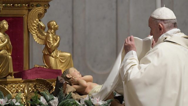 Pope Francis at the Christmas Eve Mass on Thursday. Photo Credit Vatican
