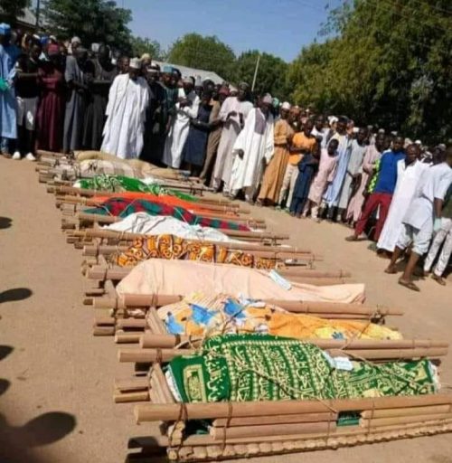 Prayers for the dead youths at funeral