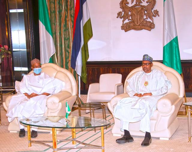 President Buhari with Namadi Sambo in Abuja Tuesday