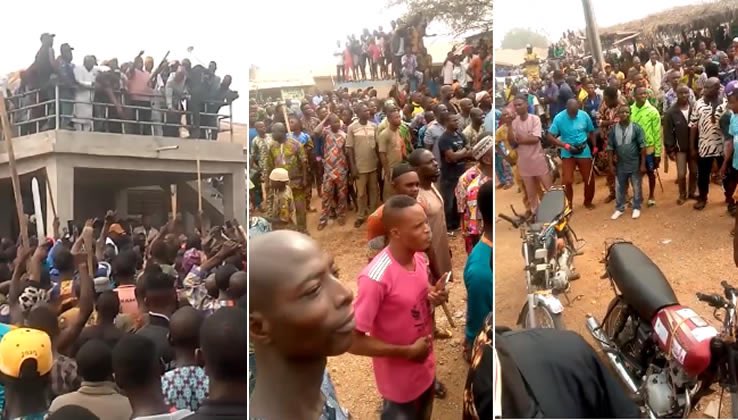 Combo photo of People at Sunday igboho’s rally in Igangan, Ibarapa today