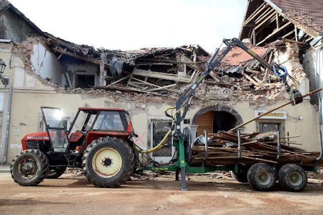 The destruction left by the earthquake on 10 January