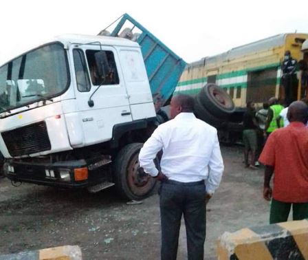 Train collides with Truck