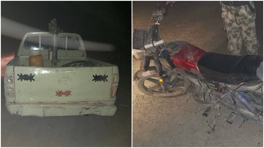 Troops attack recover guntruck, motorcycle from terrorists in Gamborun in Ngala