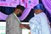 Oyo State Governor, Seyi Makinde (left) being honoured as fellow of Nigeria Mining and Geosciences Society by the President of the Society, Engr Obadiah Simon Nkom at the 56th Annual International Conference of the society held in Ibadan.