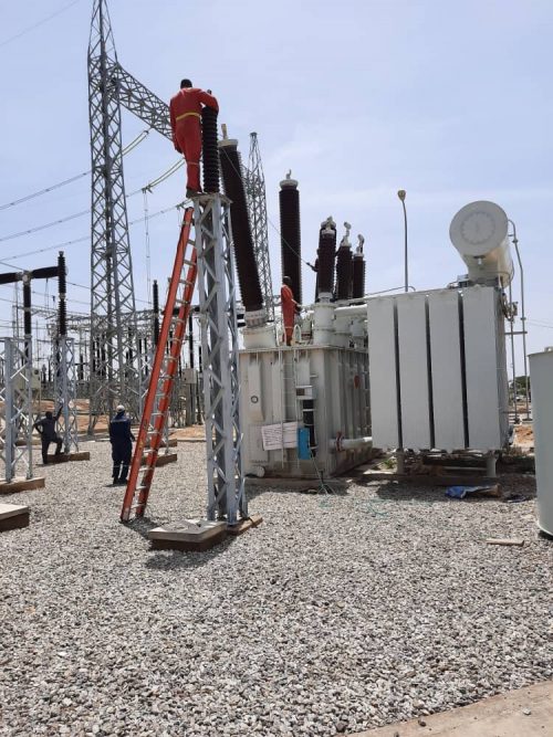 A power tower similar to the two towers bombed by Boko Haram terrorists in Maiduguri
