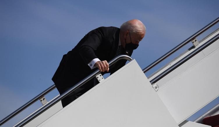 Biden trips on Air Force 1