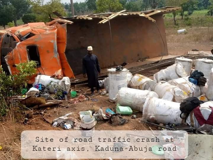 Scene of the accident on Kateri axis of the Kaduna-Abuja highway