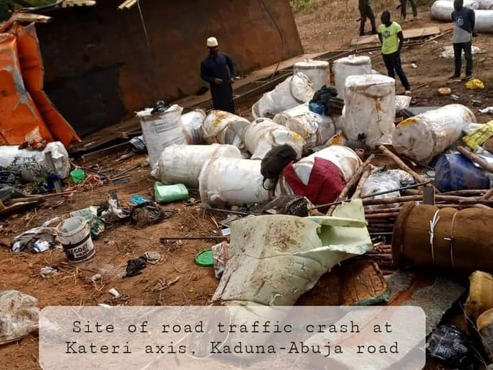 Scene of the accident on Kateri axis of the Kaduna-Abuja highway