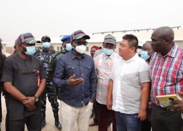 GOVERNOR ORTOM AT THE ETHANOL FACTORY SITE IN MAKURDI