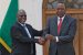 Kenyatta, right with Magufuli