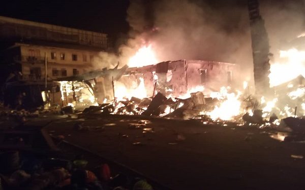 Onitsha Plastic market on fire