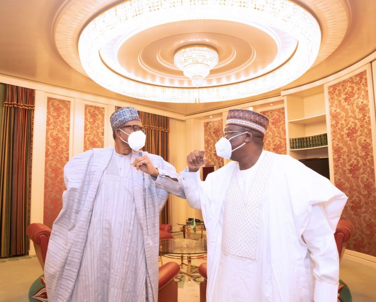 PRESIDENT BUHARI RECEIVES SENATE PRESIDENT AHMAD LAWAN 1