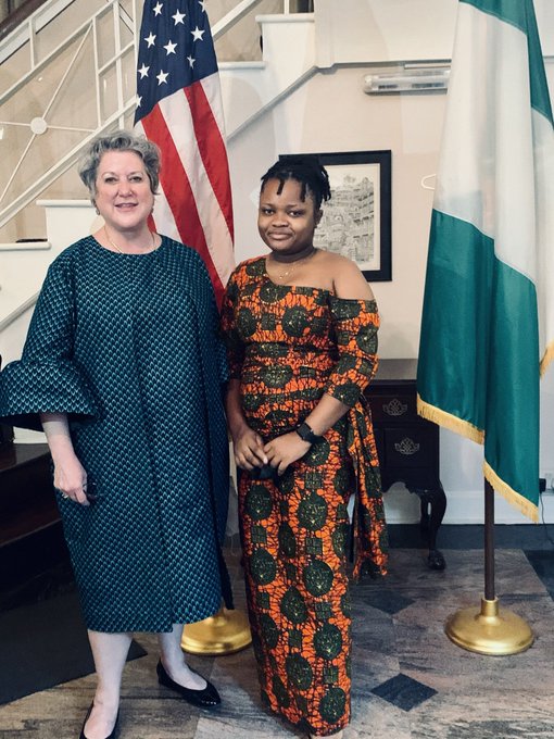 Rinu with US ambassador Mary Beth Leonard
