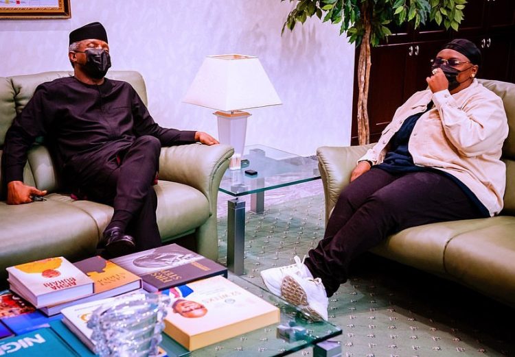 Osinbajo with the singer during the visit