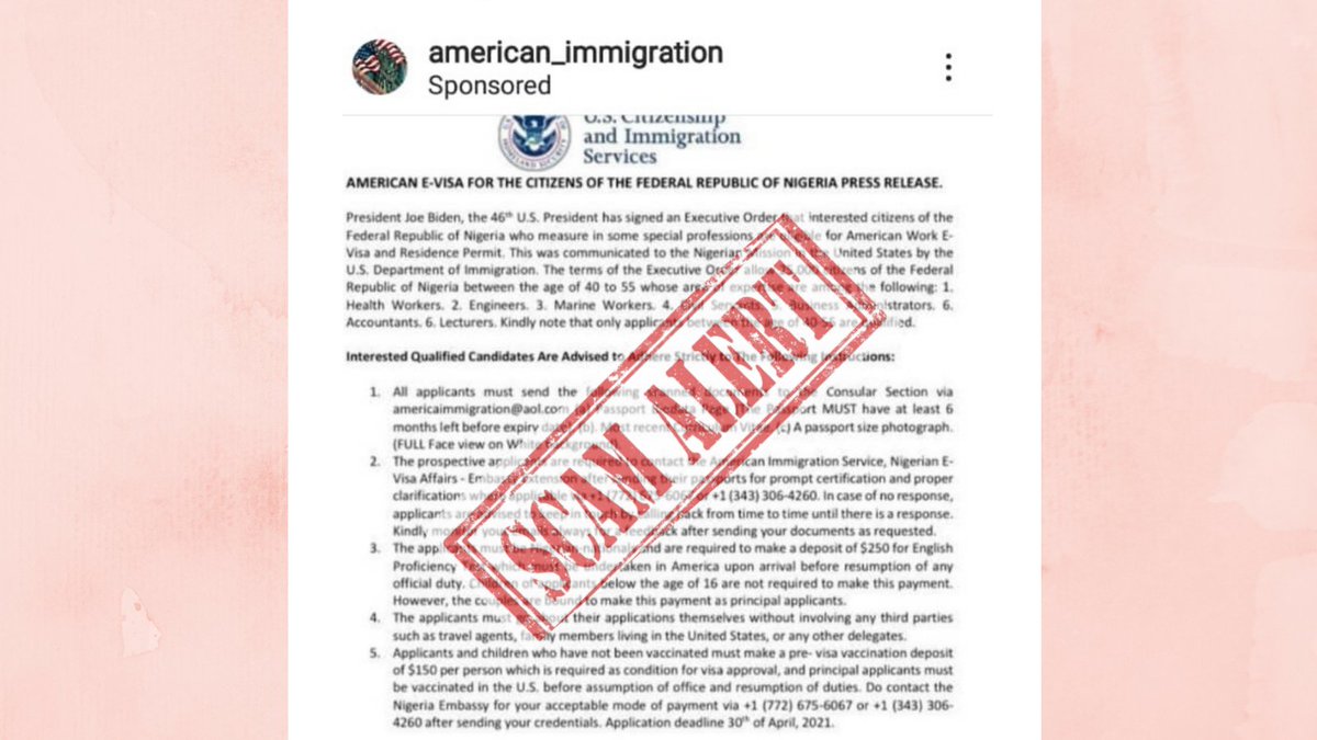 Fake US visa press release 