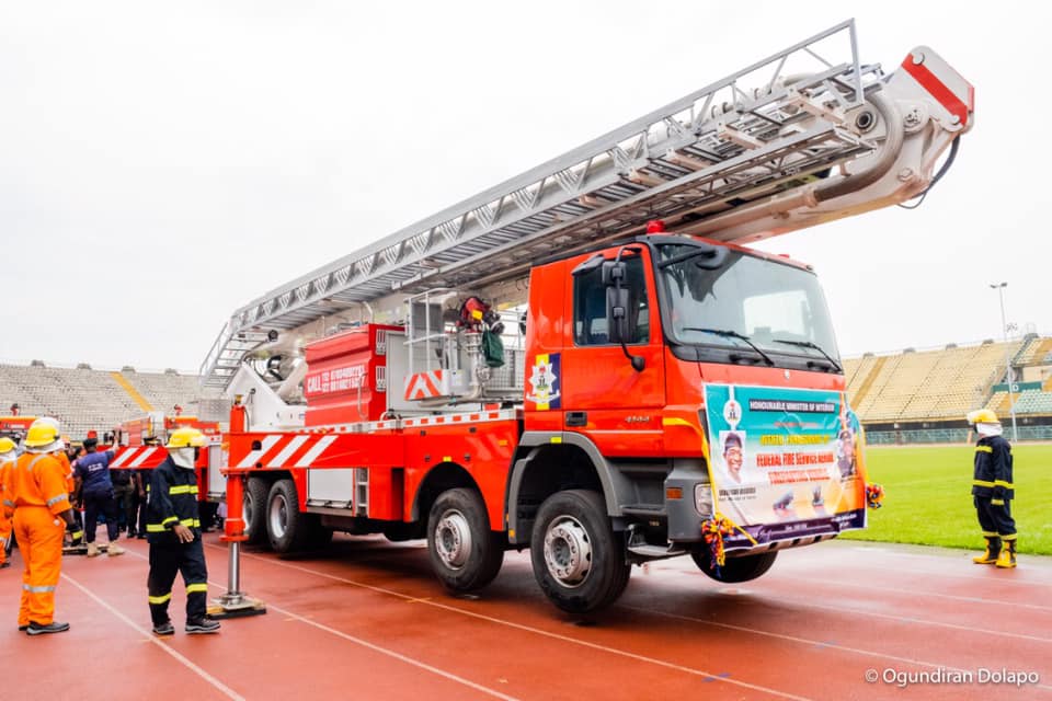 The Modern Aerial Fire-fighting vehicle inaugurated in Lagos on Thursday 