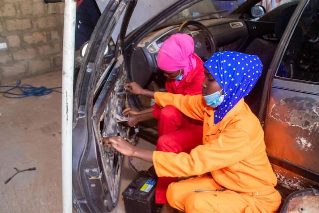 the newly trained female auto mechanics in Sokoto