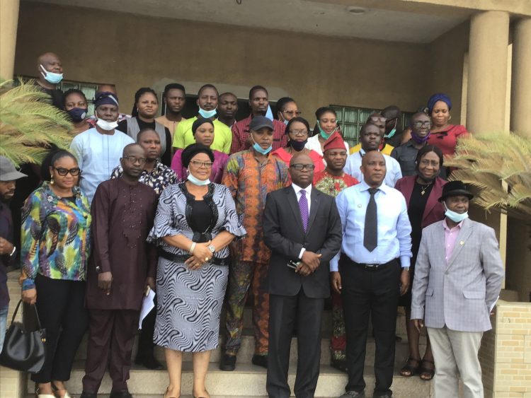 Provost, Lagos State Cooperative College, Akorede Ojomu with other participants and management staff at the training