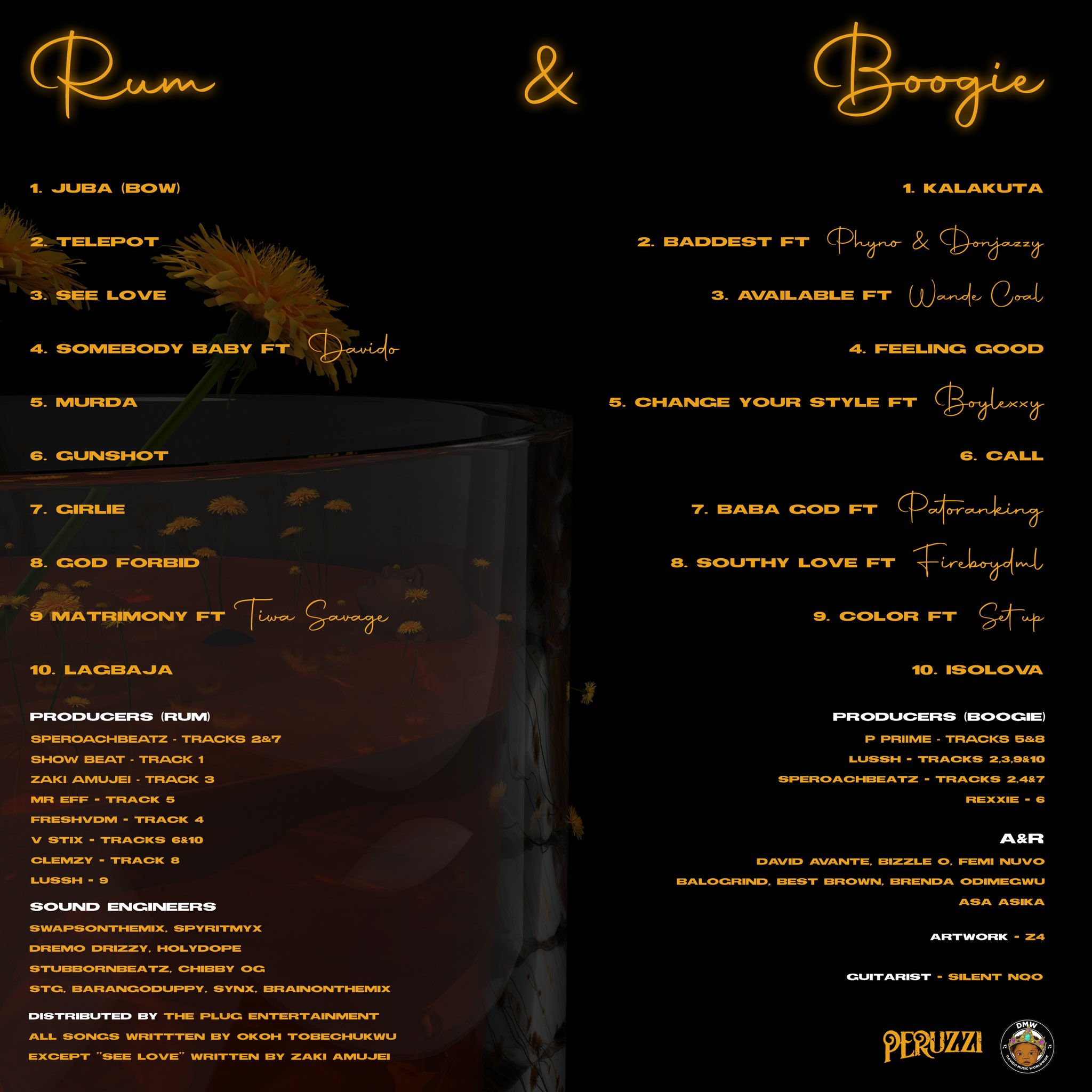 Peruzzi’s Rum and Boogi tracklist