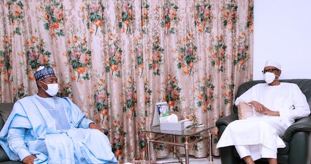 Governor Zulum briefs Buhari