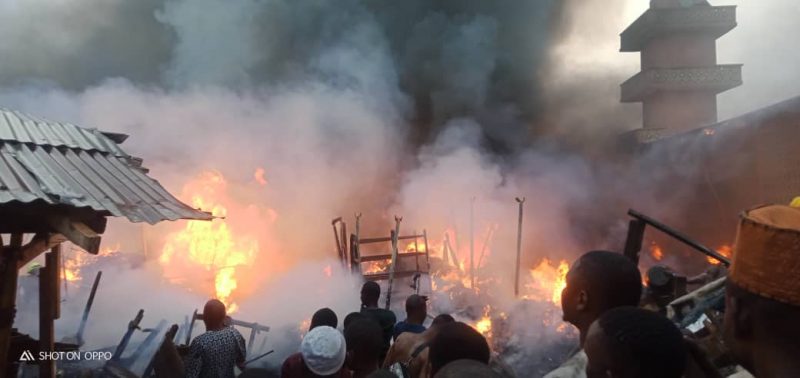 Ibadan auto spare parts market on fire