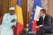 Macron, right and Idriss Deby