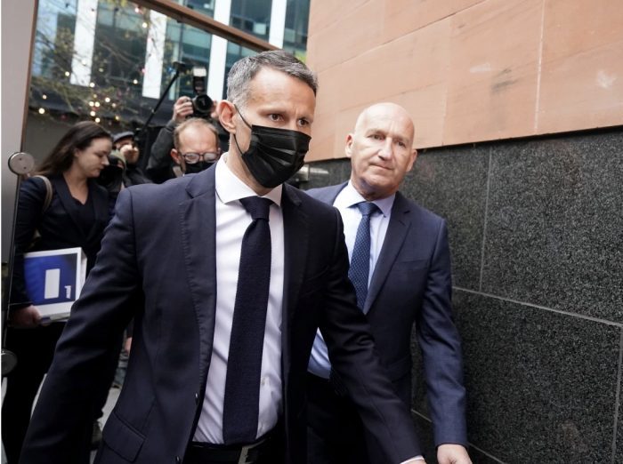 Ryan Giggs at Manchester Magistrates court on Wednesday. Photo The Sun