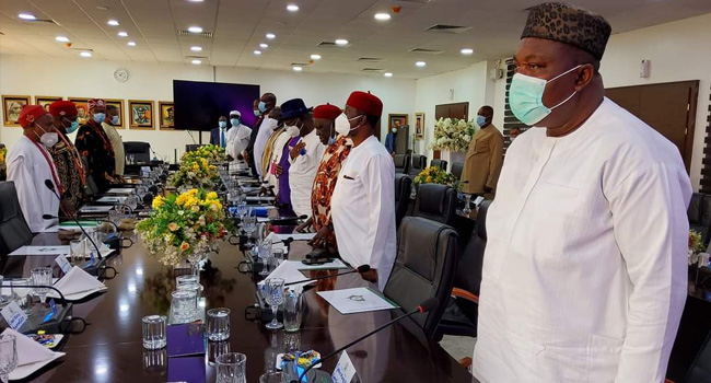 South east governors at an emergency meeting in Enugu