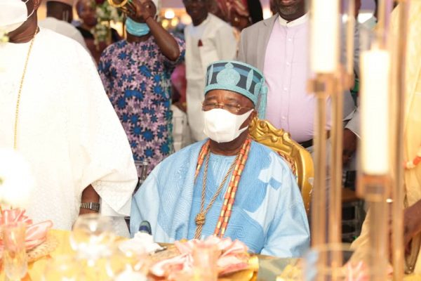 Oba Gbadebo at the wedding of Oba Malaolu and Feyisetan Sogbesan