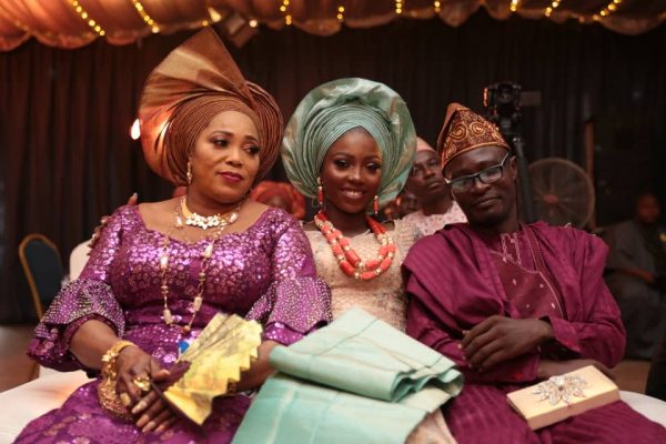 The Bride, Feyi Sogbesan with her parents.