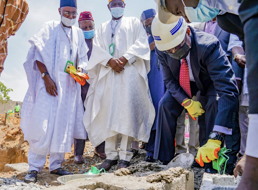 Minister of Works and Housing, Mr. Babatunde Fashola, SAN, at the foundation laying ceremony of the proposed ARCON House in Abuja.