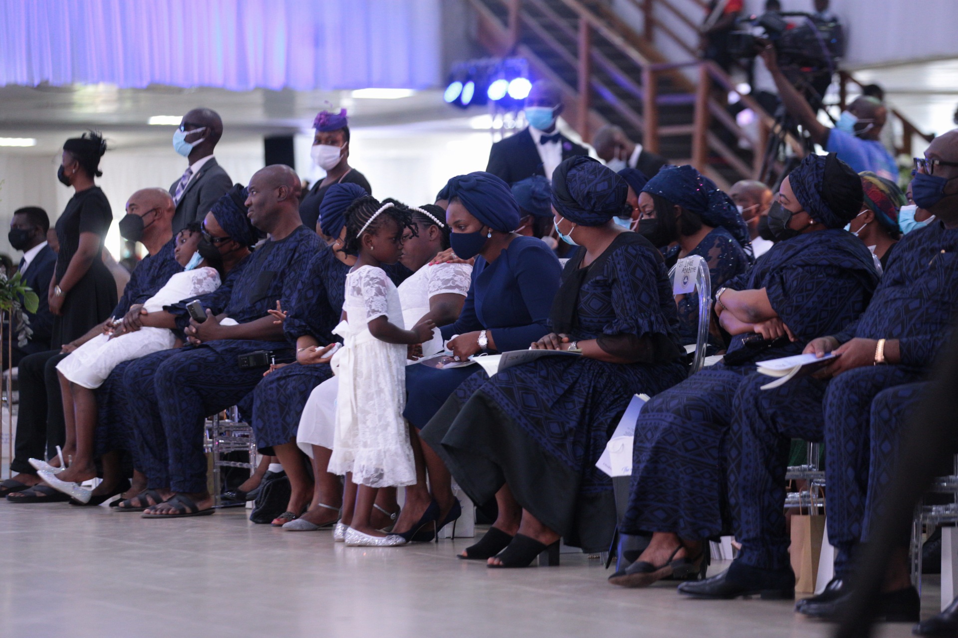 Pastor Dare Adeboye's family at the farewell service at the Youth Centre, Redemption Camp