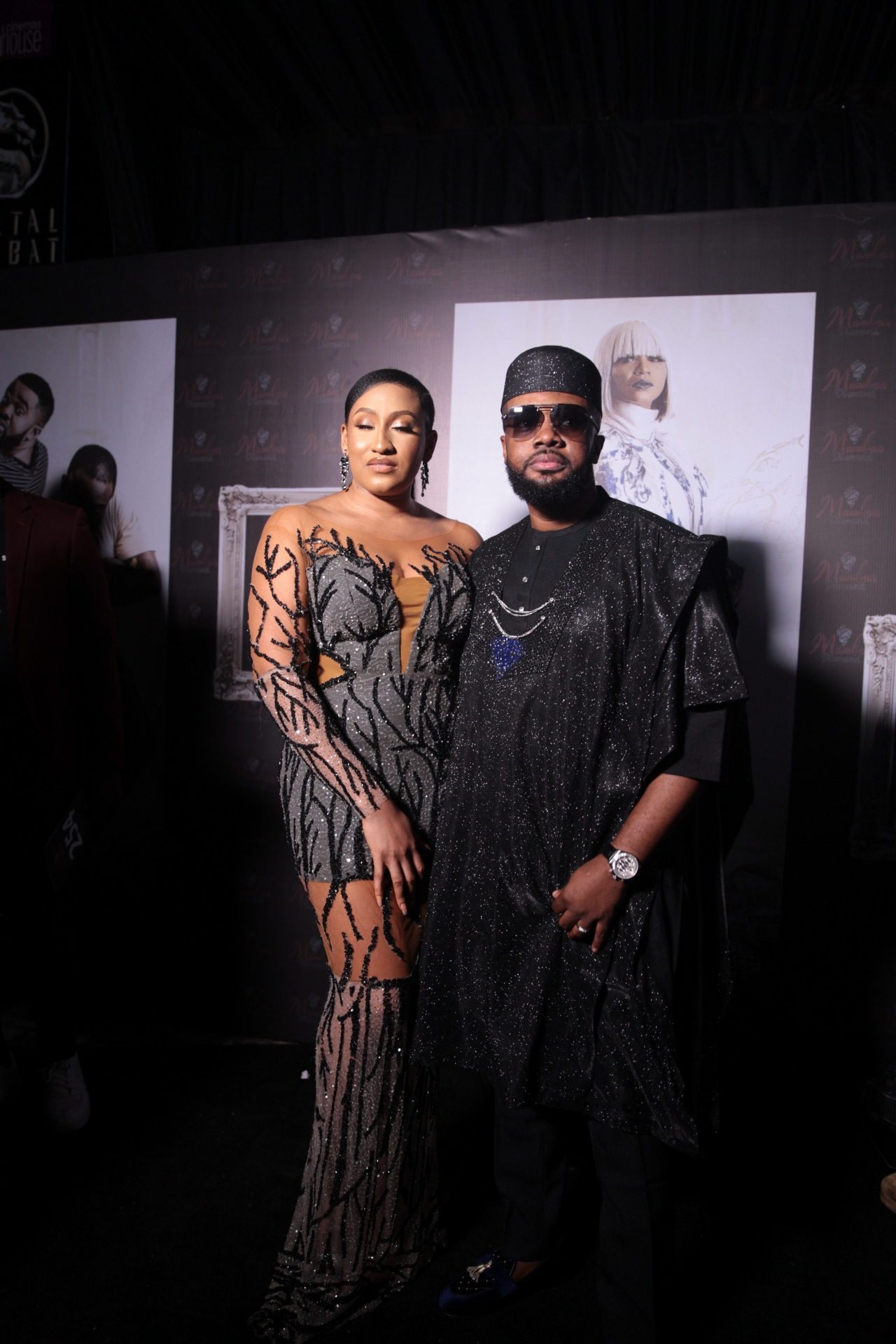 William Uchemba and his wife Brunella Oscar at Mamba's Diamond private screening