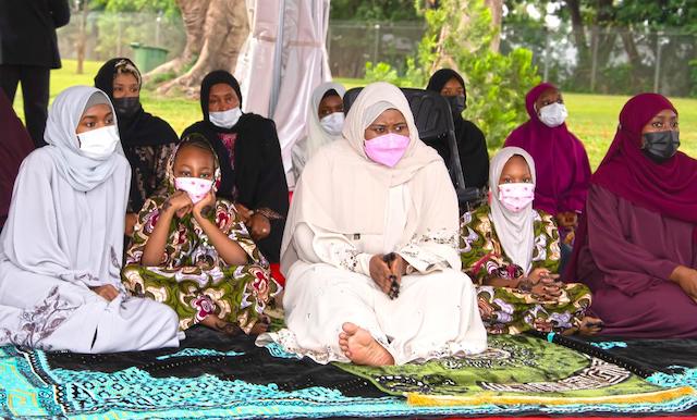 Aisha Buhari, middle, with other female members of the family